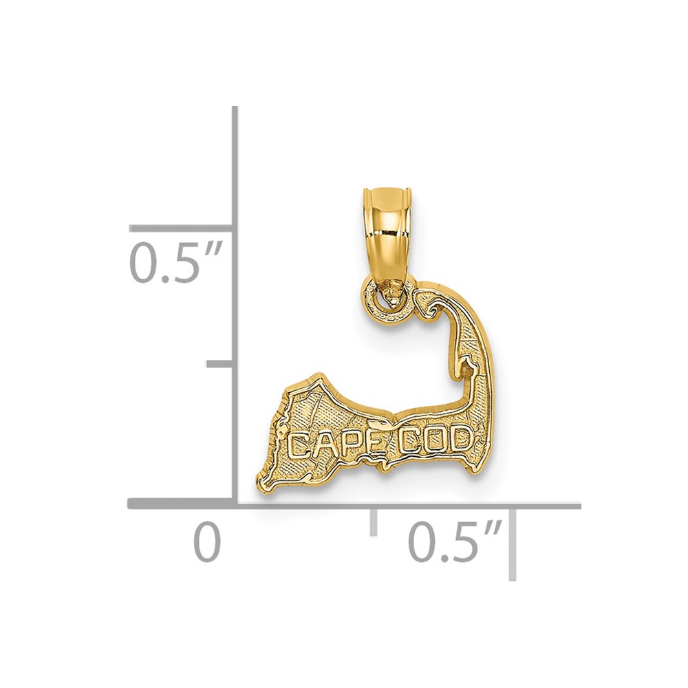 14K CAPE COD Map Charm (K8781)