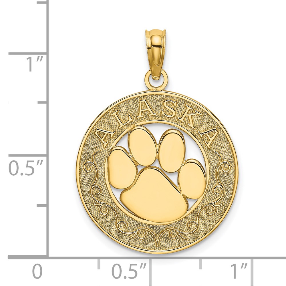 14K ALASKA w/ Bear Paw Charm (K8787)