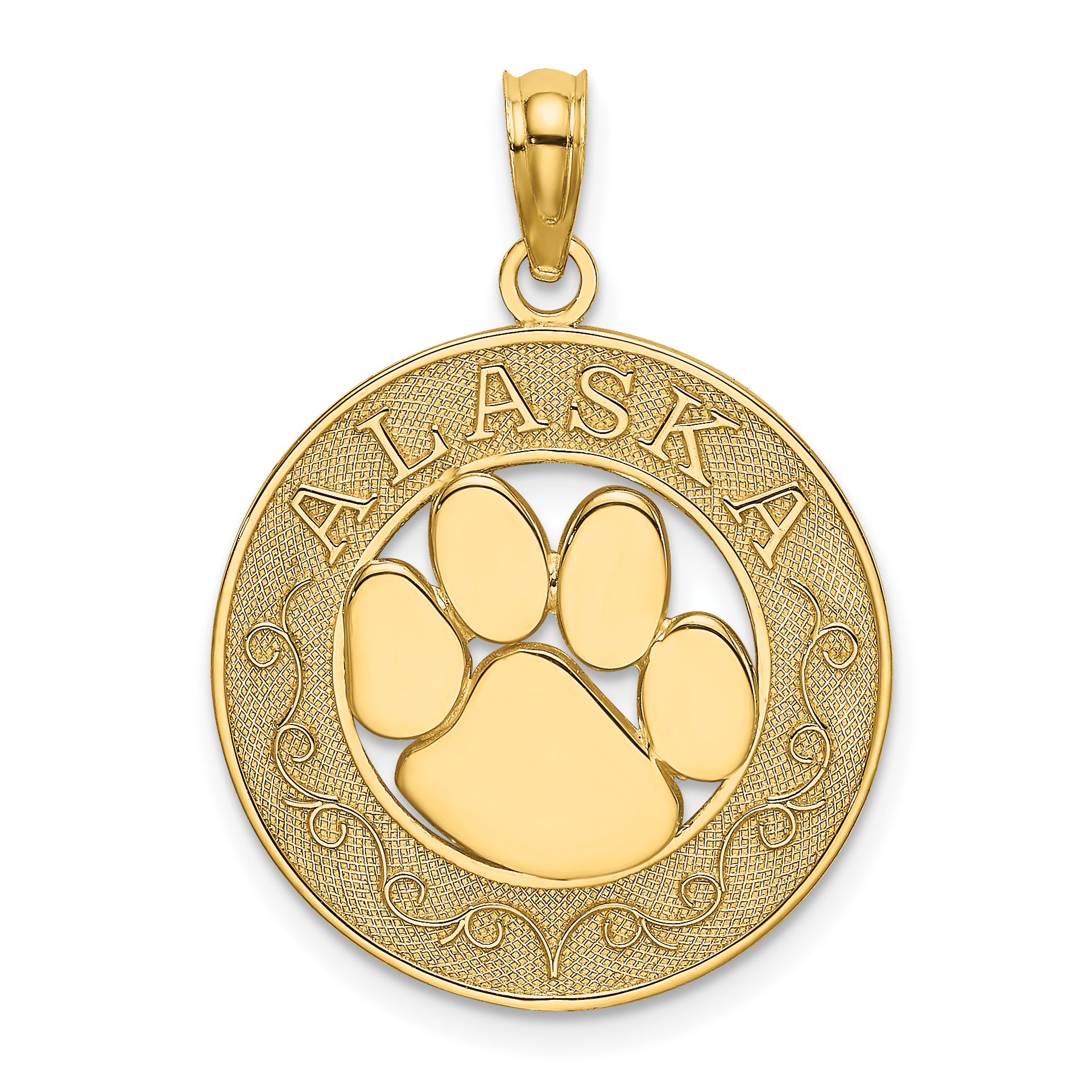 14K ALASKA w/ Bear Paw Charm (K8787)