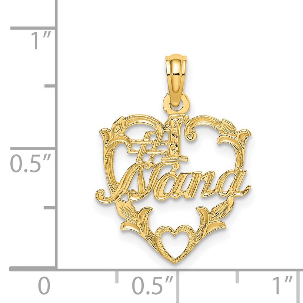 14K #1 NANA  in Heart Charm (K8804)
