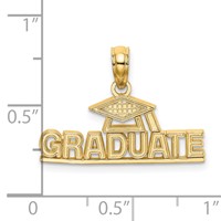 14K Yellow Gold Polished Graduate Under Cap Charm view 3
