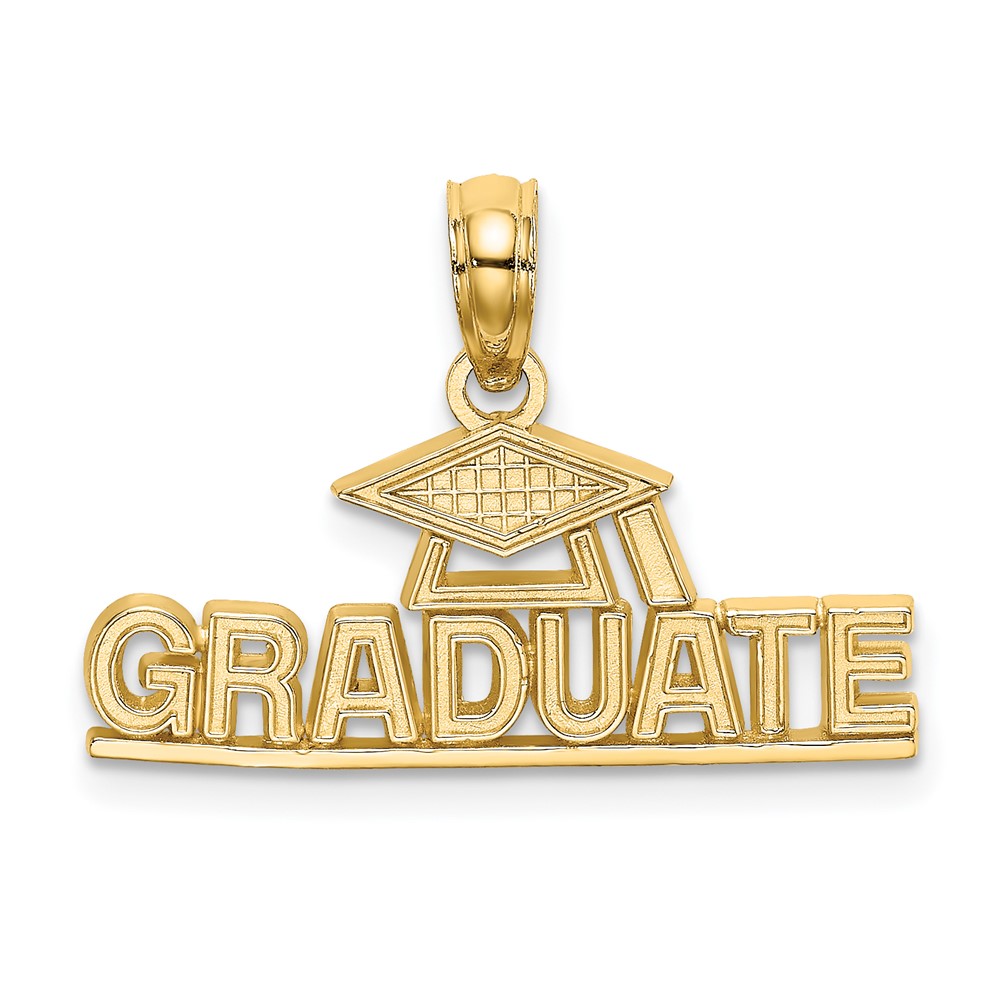 14K Polished GRADUATE Under Cap Charm (K8814)