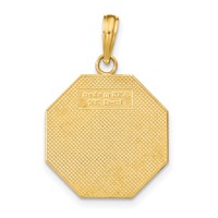14K Yellow Gold Polished I'll Never Stop Loving You Stopsign Pendant view 4