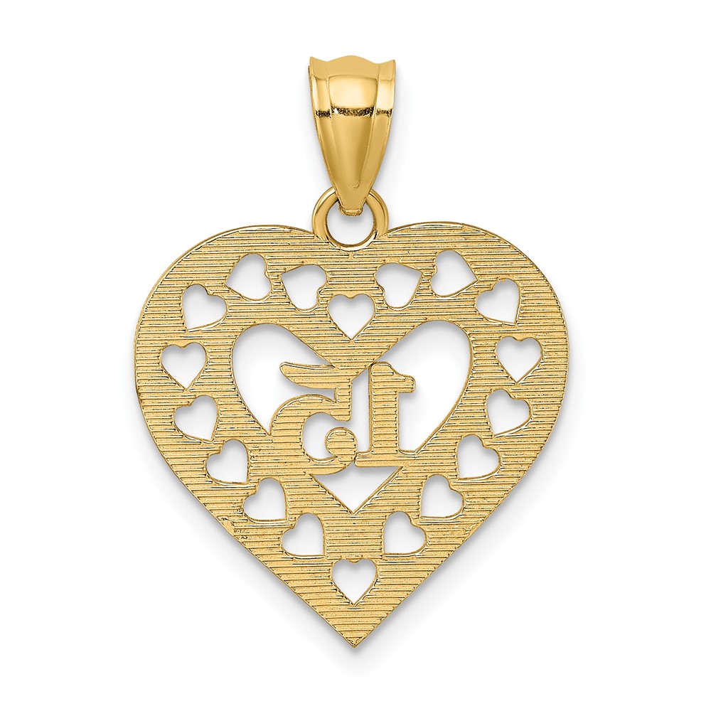 14K 15  in Cut-out Heart charm (K8851)