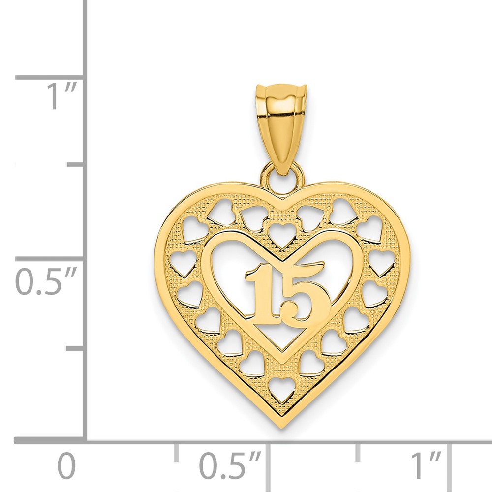 14K 15  in Cut-out Heart charm (K8851)