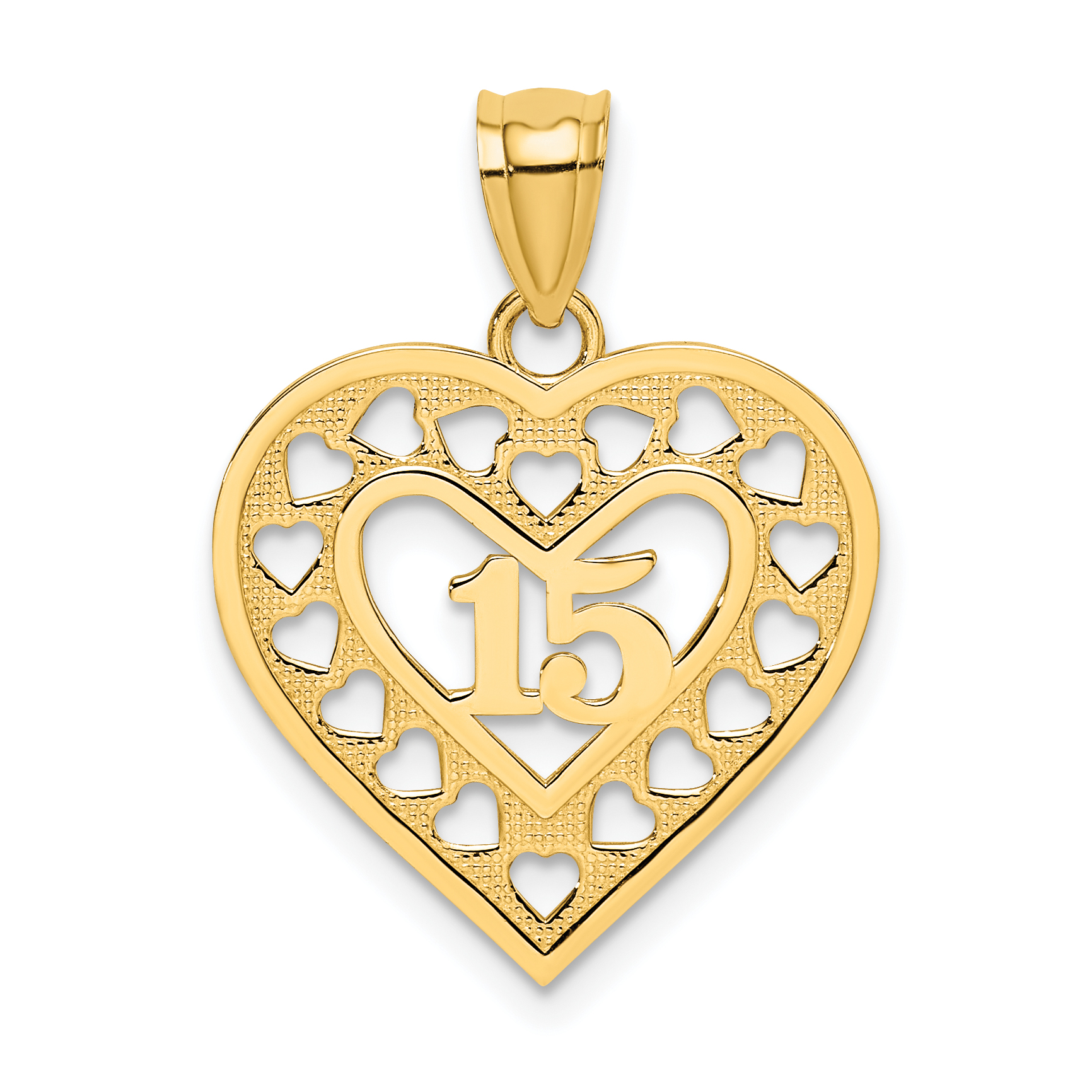 14K 15  in Cut-out Heart charm (K8851)