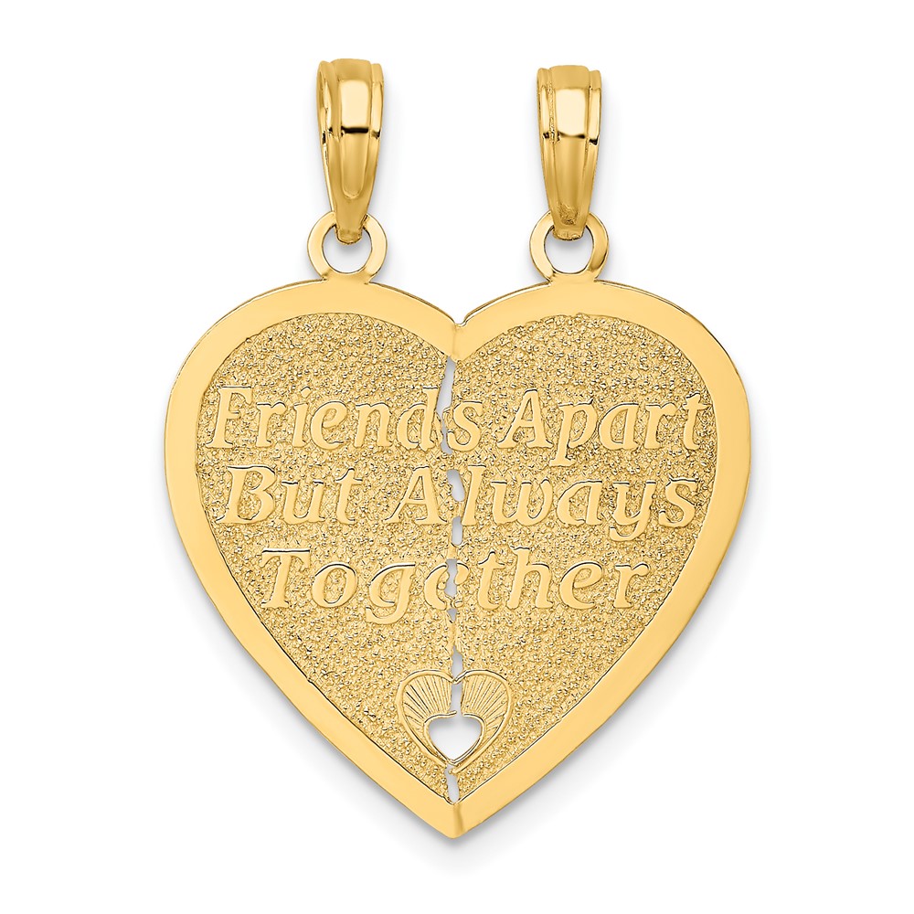 14k FOREVER AND EVER Break-Apart Heart Charm (K8853)