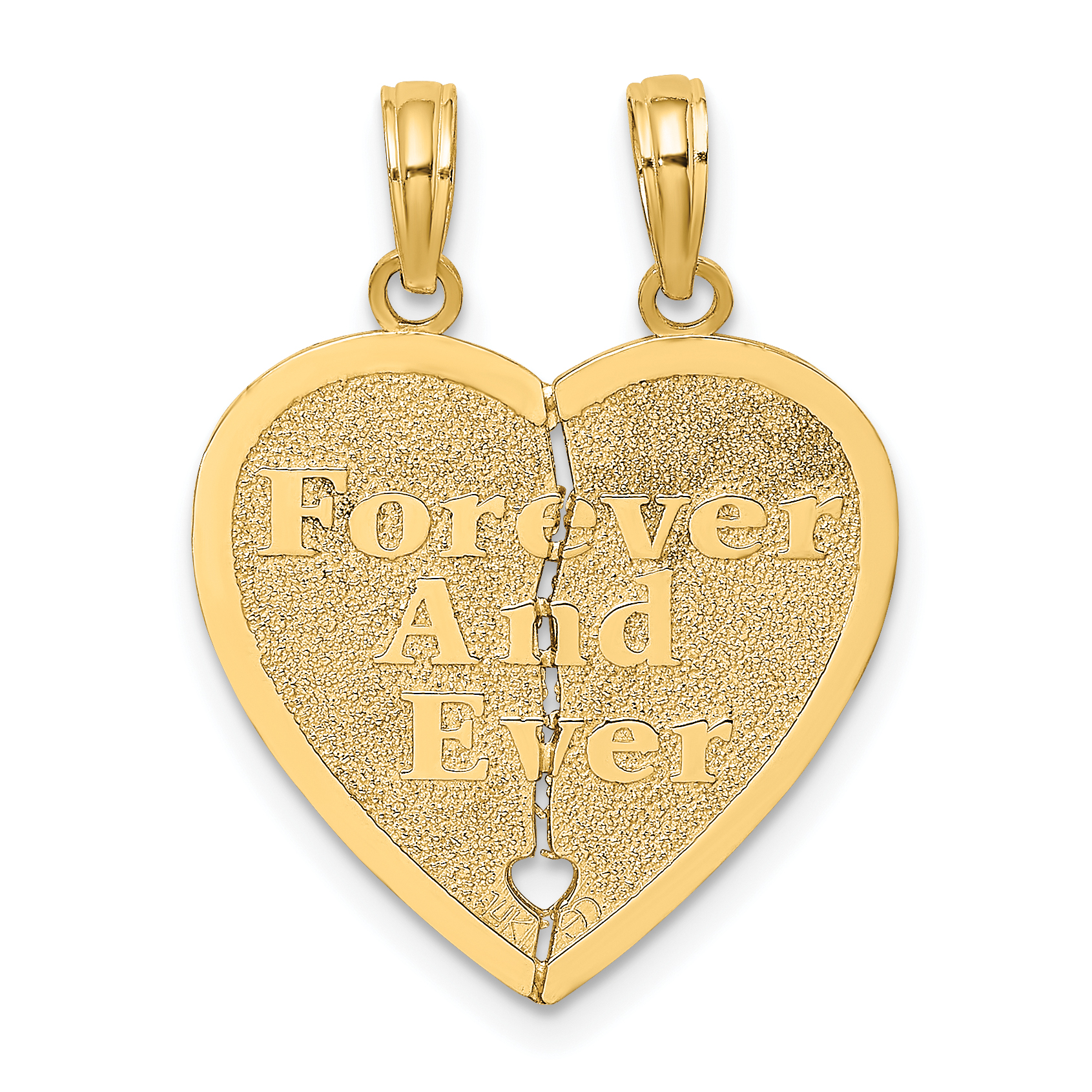 14k FOREVER AND EVER Break-Apart Heart Charm (K8853)