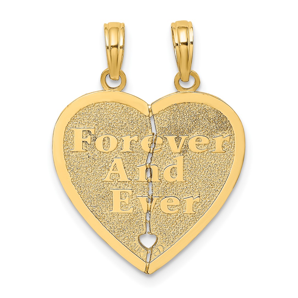 14k FOREVER AND EVER Break-Apart Heart Charm (K8853)