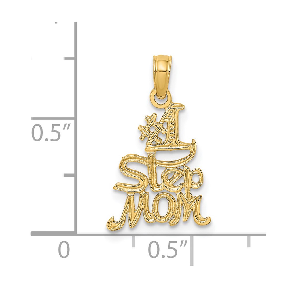 14K Polished Engraved #1 STEP MOM Charm (K8854)