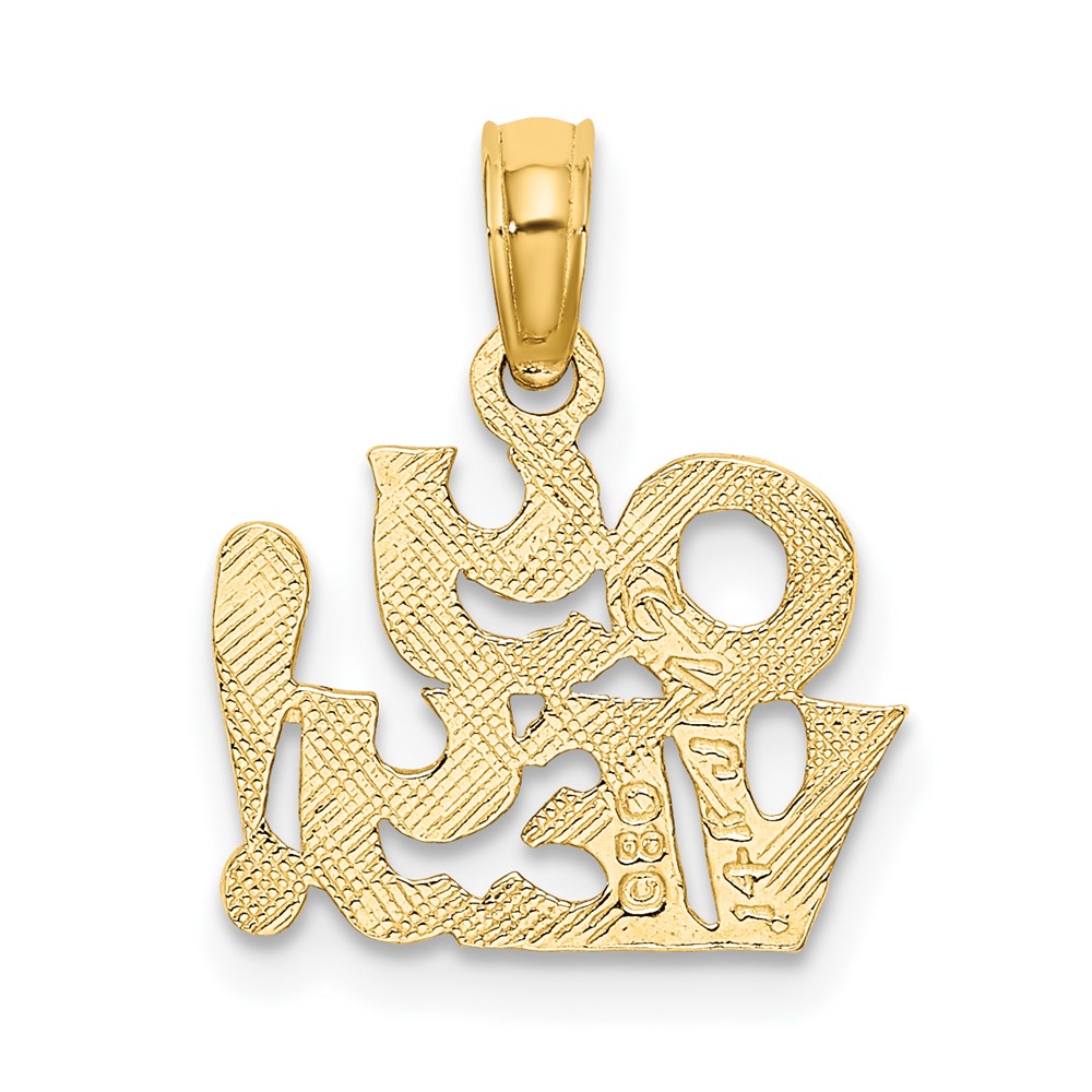 14K Polished and Engraved OY VEY Charm (K8881)