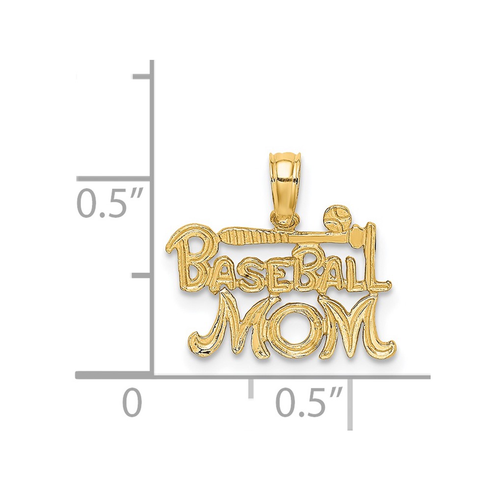 14K BASEBALL MOM Charm (K8903)