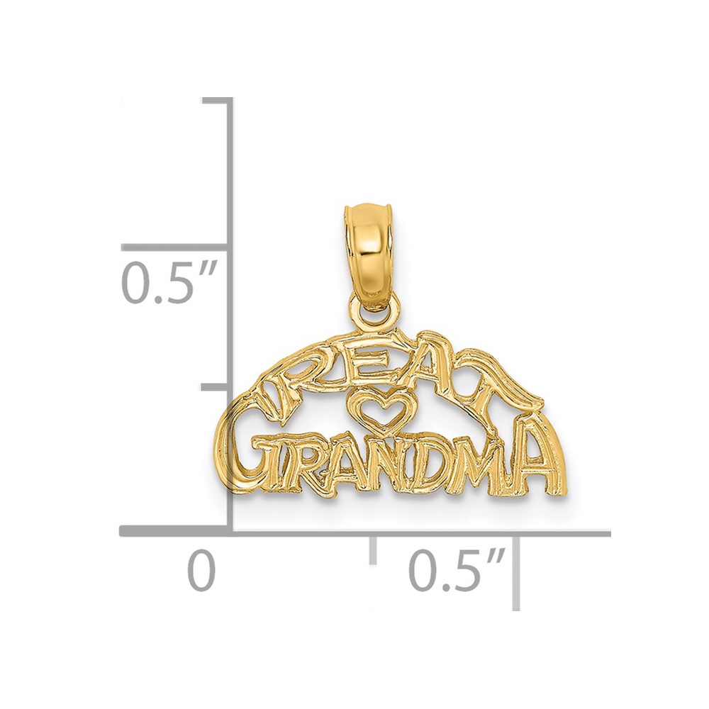 14K Block and Engraved GREAT GRANDMA Charm (K8905)