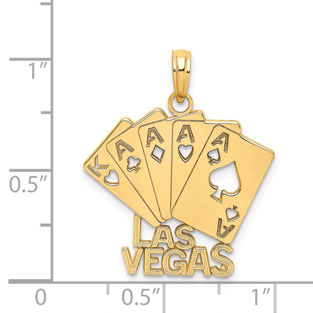 14K LAS VEGAS w/ Playing Cards Charm (K8912)