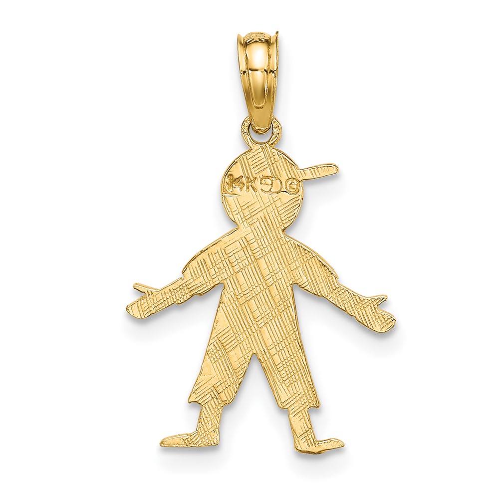 14K Boy w/ Baseball Cap Charm (K8935)