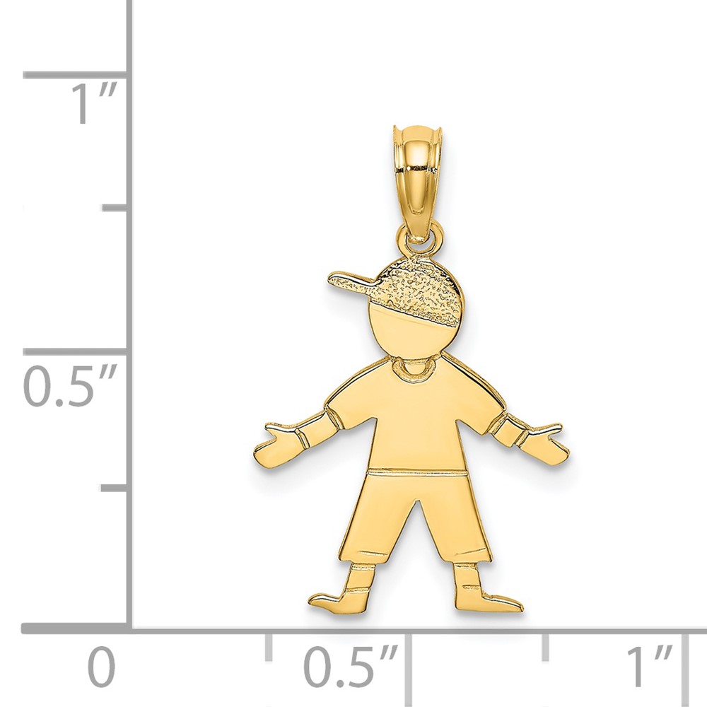 14K Boy w/ Baseball Cap Charm (K8935)
