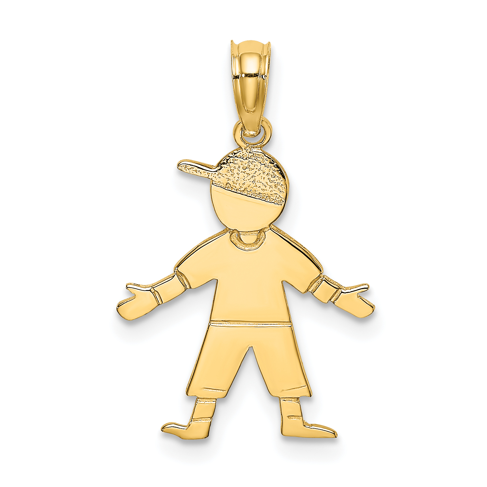 14K Boy w/ Baseball Cap Charm (K8935)