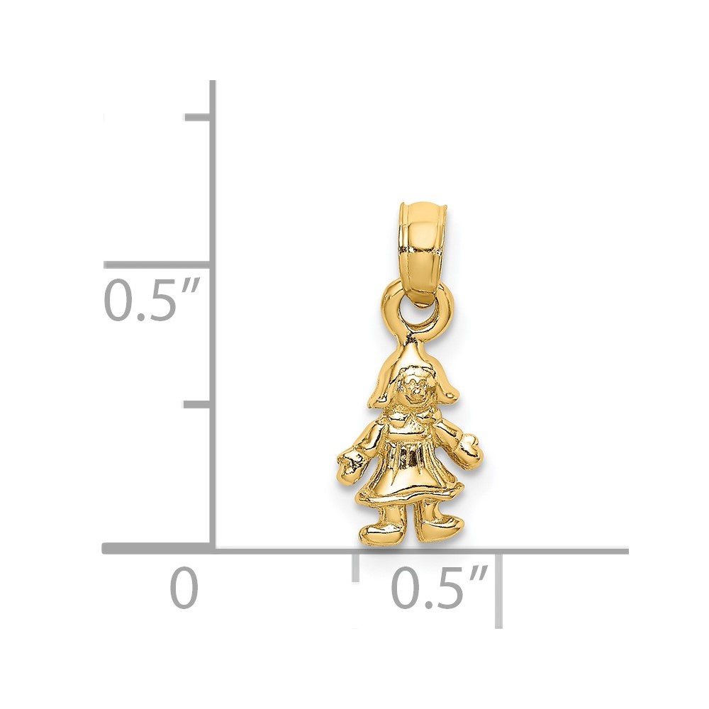14K 3-D MINI DOLL Charm (K8938)