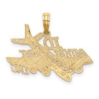 14K Yellow Gold I'd Rather BE Flying Charm view 4