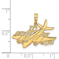 14K Yellow Gold I'd Rather BE Flying Charm view 3