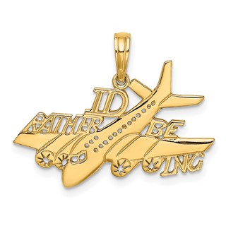 14k I'D RATHER BE FLYING Charm