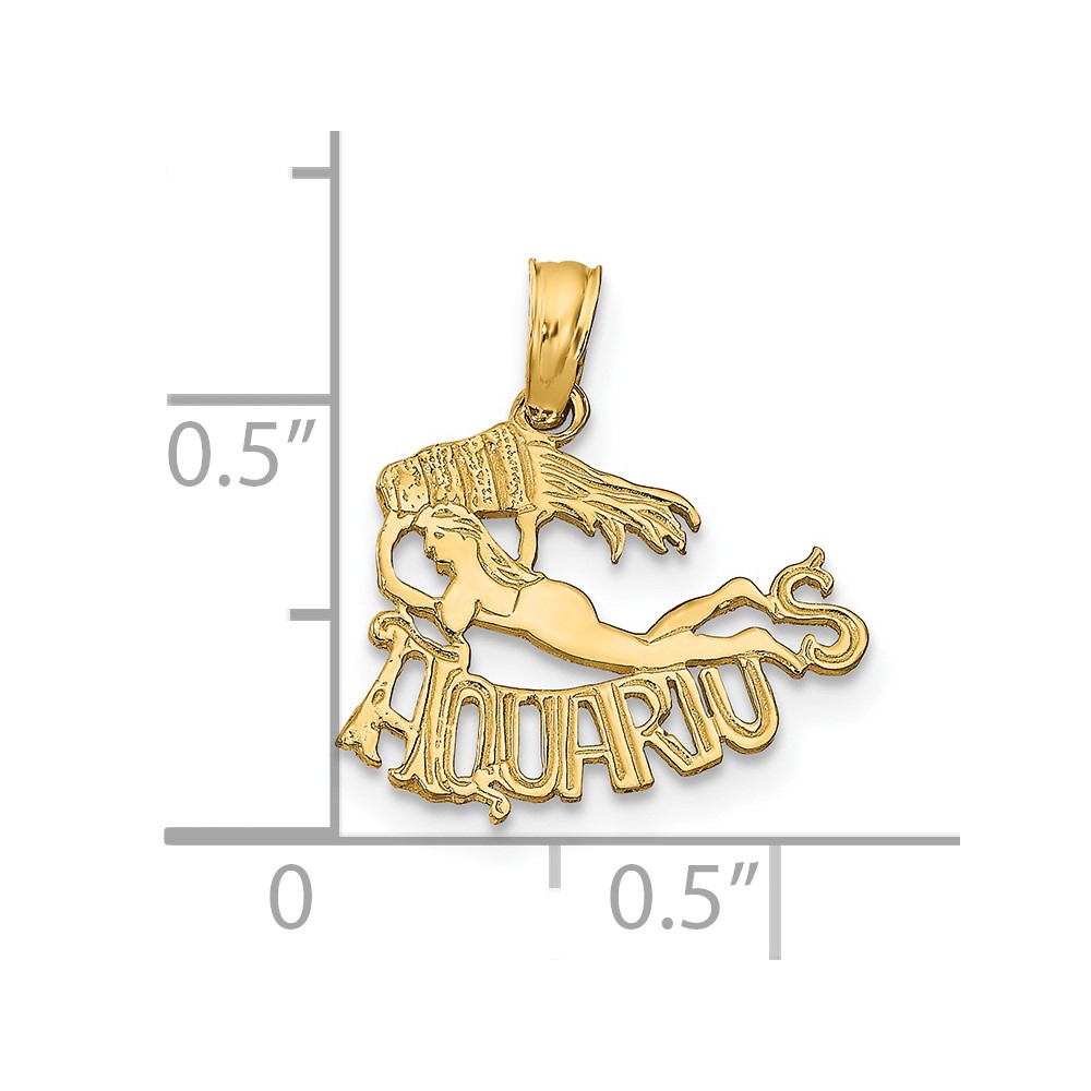 14K AQUARIUS Zodiac Charm (K8944)
