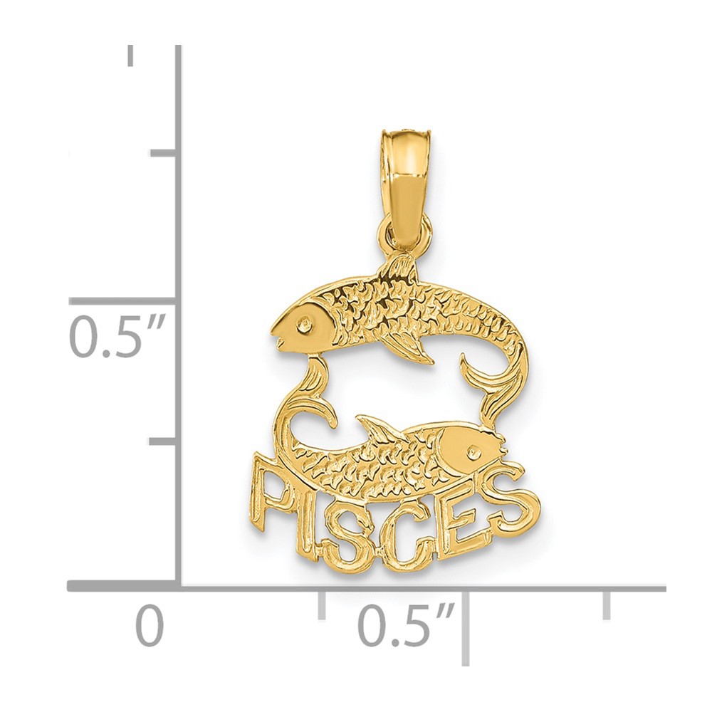 14K PISCES Zodiac Charm (K8945)