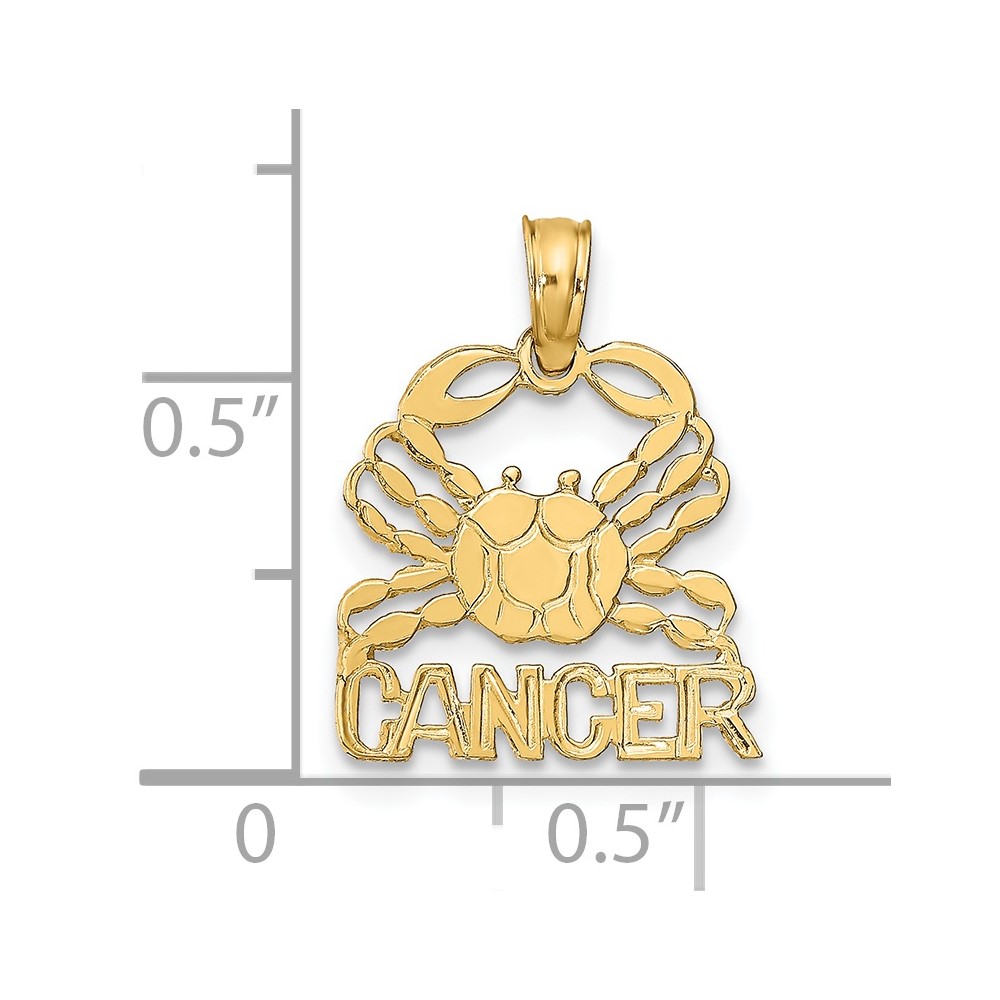 14K CANCER Zodiac Charm (K8949)
