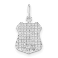 14K White Gold Police Badge Charm view 3