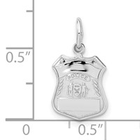 14K White Gold Police Badge Charm view 4