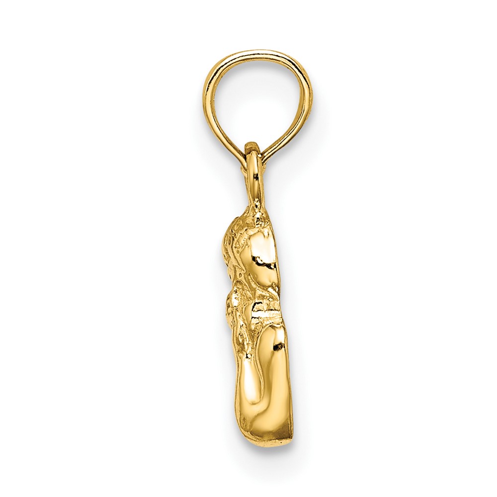 14K Angel Resting On Elbow w/ Rhodium Wing Charm (K9001)