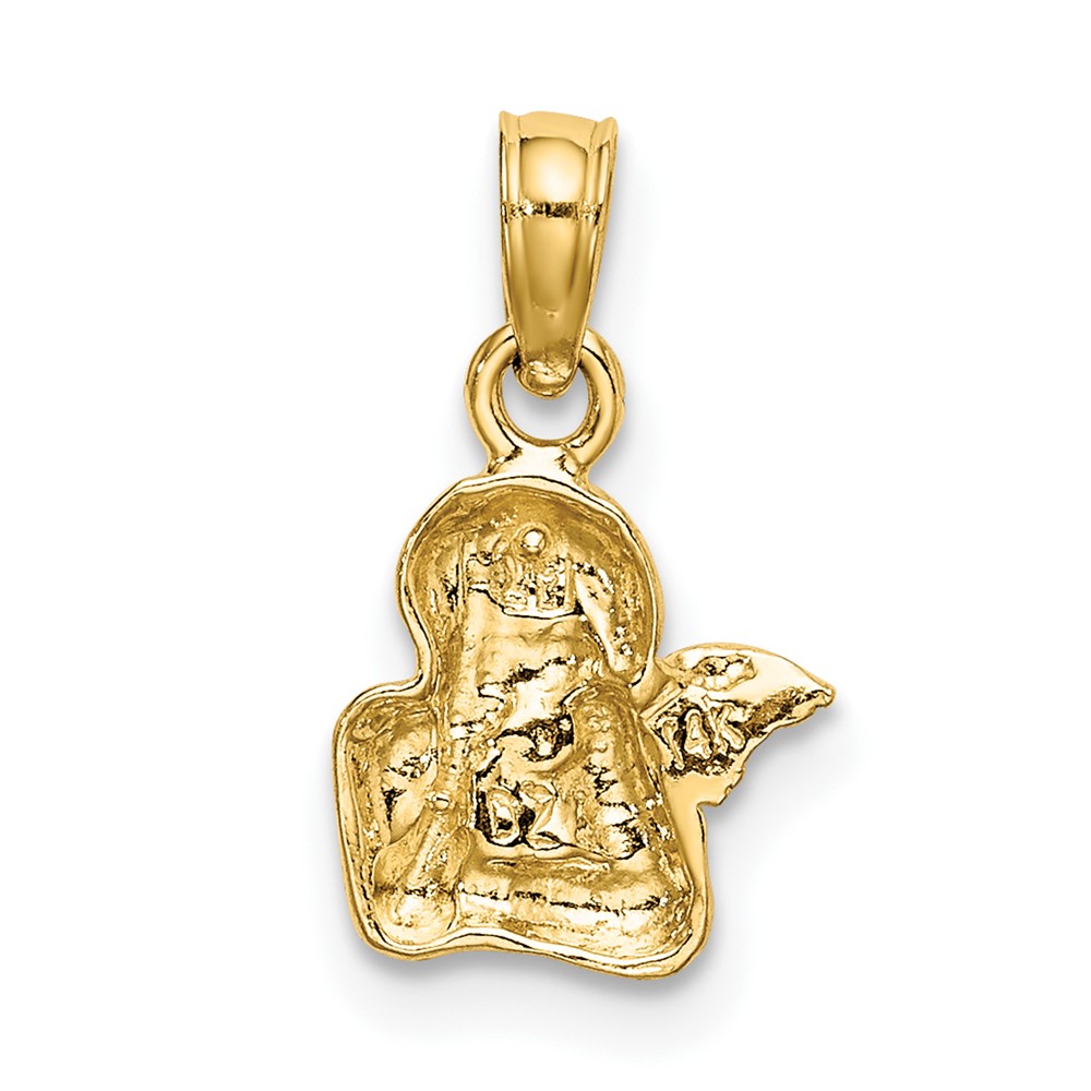 14K Angel Resting On Elbow w/ Rhodium Wing Charm (K9001)