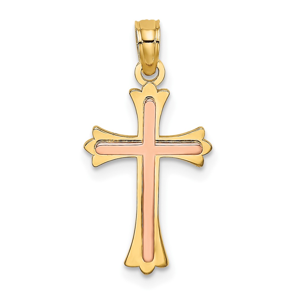 14K Two-Tone Cross Charm (K9067)