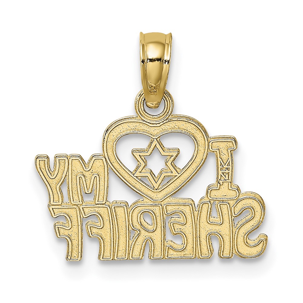 14k I HEART MY SHERIFF Charm (K910)