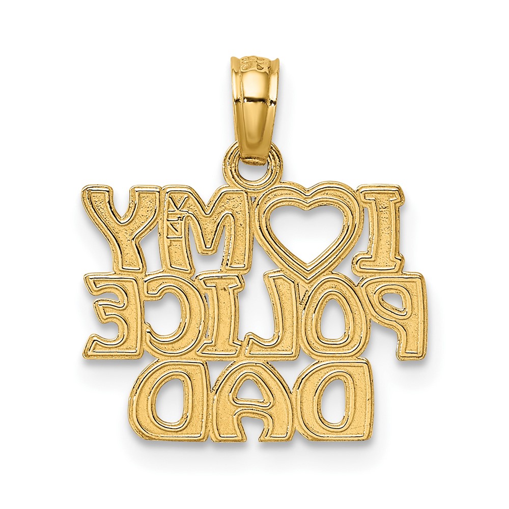 14k I HEART MY POLICE DAD Charm (K911)