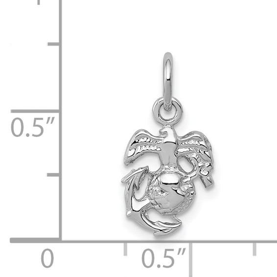 14k White Gold U.S. Marine Corps Insignia Charm