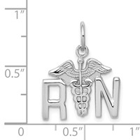 14K White Gold RN Registered Nurse Charm view 4