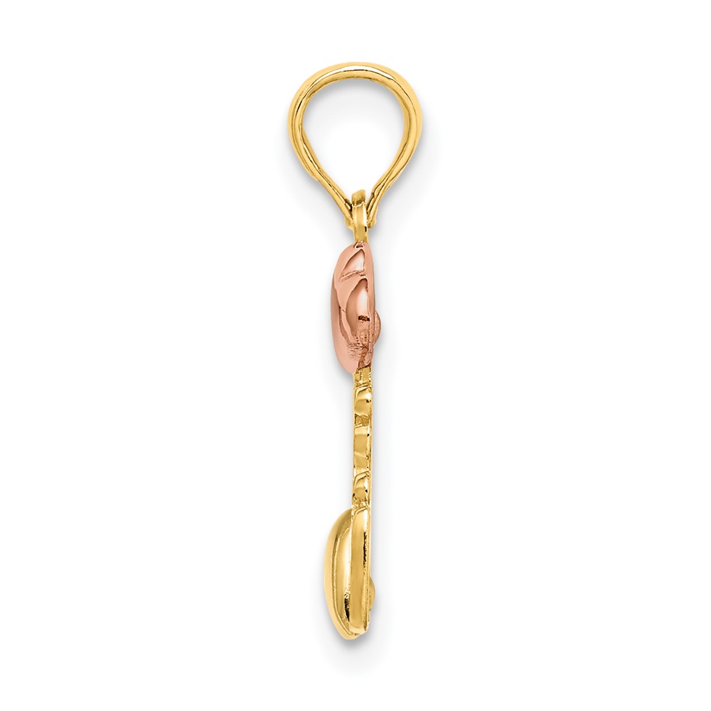14k Two-tone w/White Rhodium I LOVE YOU w/Hearts Charm (K9130)