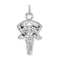 14K White Gold Nurse Symbol Charm view 3