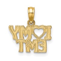 14K Yellow Gold I Heart MY Emt Charm view 4