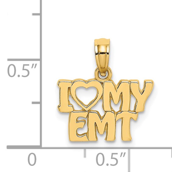 14k I HEART MY EMT Charm