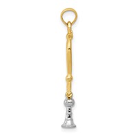 14K Two-Tone 3-D Stethoscope Pendant view 2