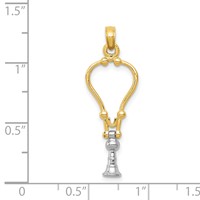 14K Two-Tone 3-D Stethoscope Pendant view 4