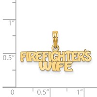 14K Yellow Gold Firefighter's Wife Charm view 3