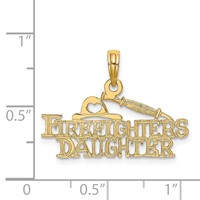14K Yellow Gold Firefighter's Daughter Charm view 3