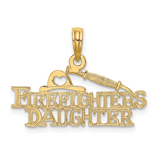 14K Yellow Gold Firefighter's Daughter Charm
