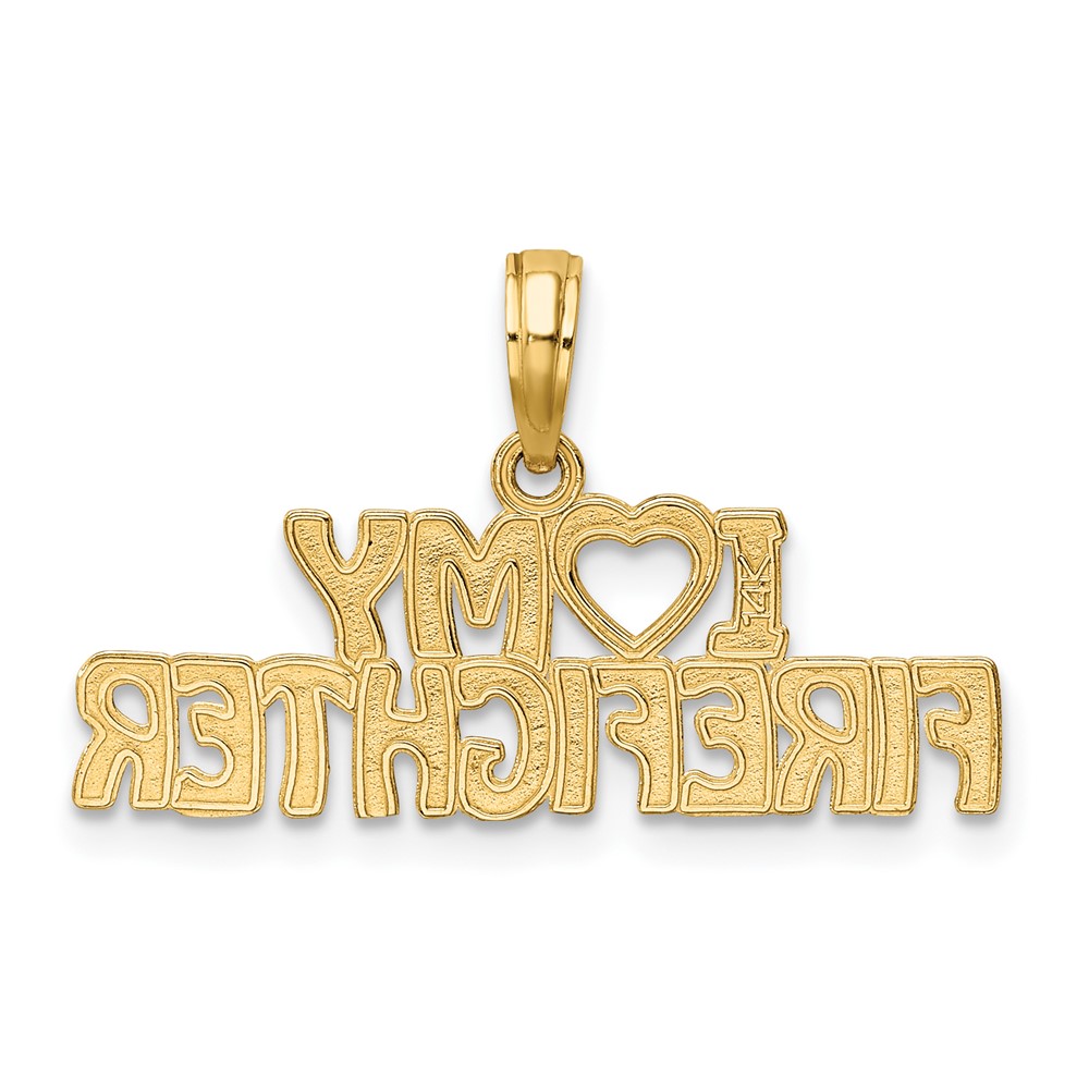 14k I LOVE MY FIREFIGHTER Charm (K924)