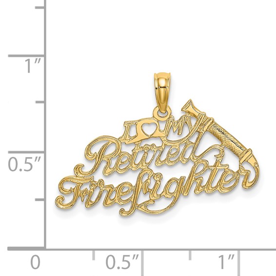 14k I HEART MY RETIRED FIREFIGHTER Charm