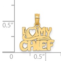 14K Yellow Gold I Love MY Chief Charm view 3