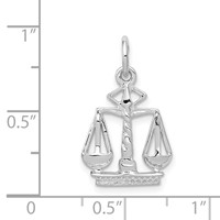 14K White Gold Flat-Backed Scales of Justice Charm view 4